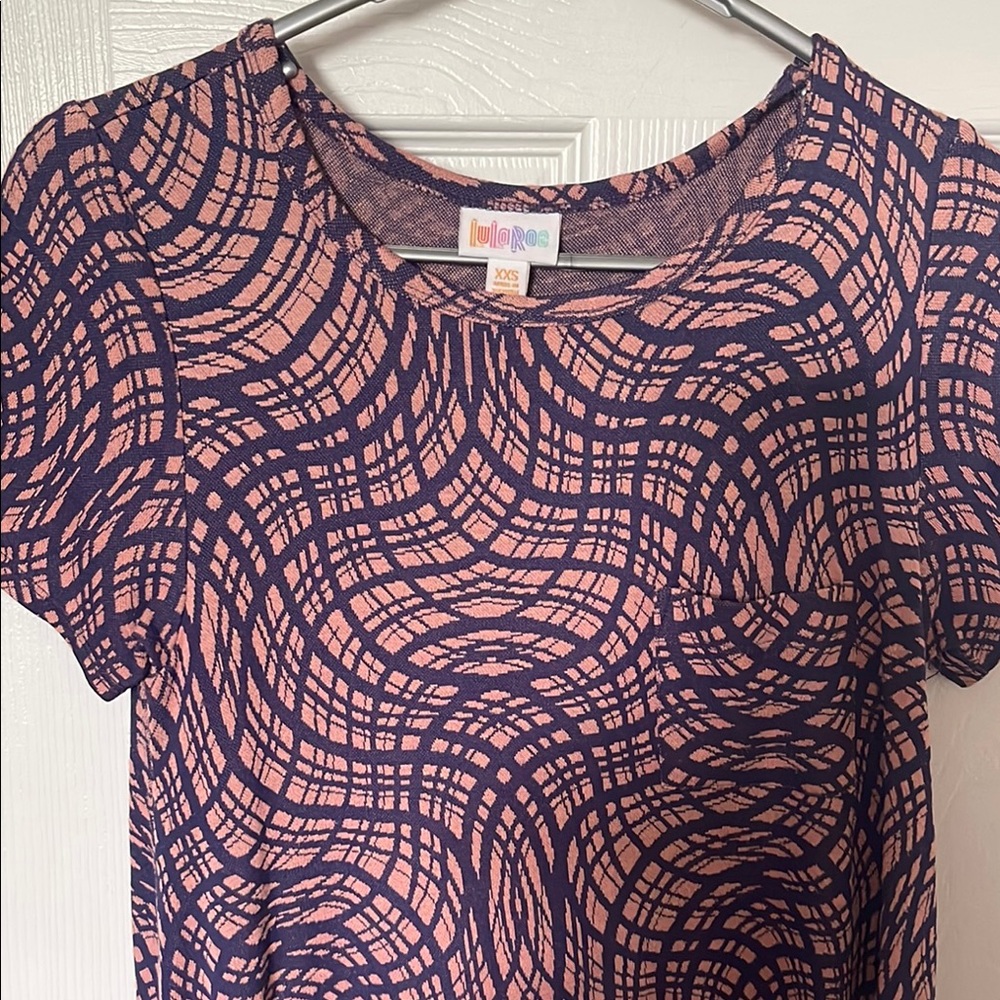 LuLaRoe Pink and Blue/purple Patterned Women's Carly dress